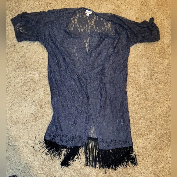 Lularoe Monroe Grey Lace Cardigan size small - Picture 1 of 2